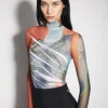 Women MUGLER Archive overprinted mesh bodysuit