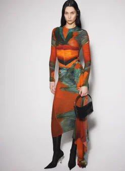 Women MUGLER Archive print mesh bodysuit