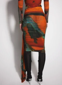 Women MUGLER archive print ruched skirt