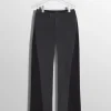 Women MUGLER bi-tone black straight leg jeans