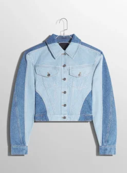 Women MUGLER bi-tone blue denim jacket