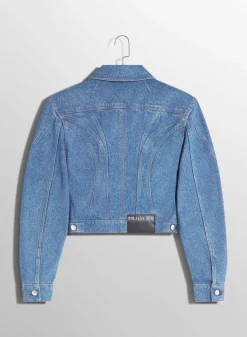 Women MUGLER bi-tone blue denim jacket