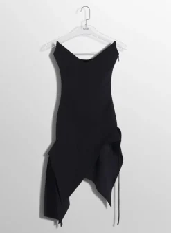 Women MUGLER black asymmetric bustier dress