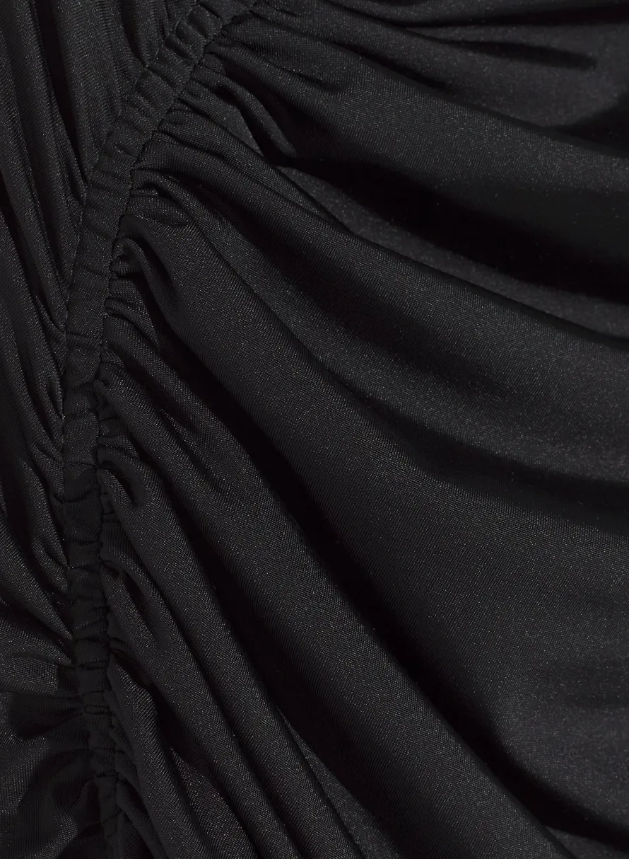 Women MUGLER black asymmetrical pierced ruched dress