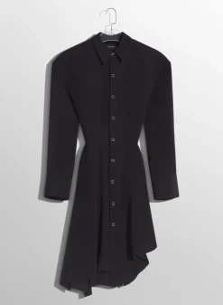 Women MUGLER black backless shirt dress