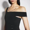 Women MUGLER black bandage knit top