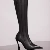 MUGLER black boned leather fang 95 boots