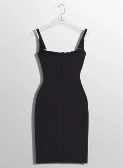 Women MUGLER black buckled bustier dress