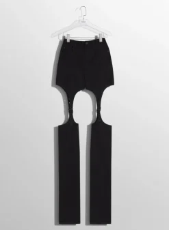 Women MUGLER black buckled chaps skinny jeans