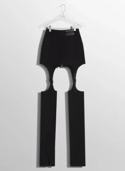 Women MUGLER black buckled chaps skinny jeans