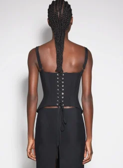 Women MUGLER black buckled corset top