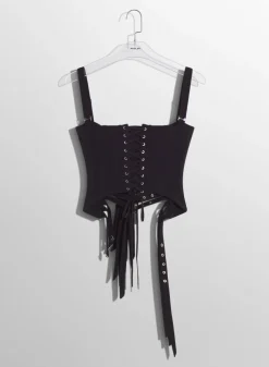 Women MUGLER black buckled corset top