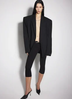 Women MUGLER black capri M pants