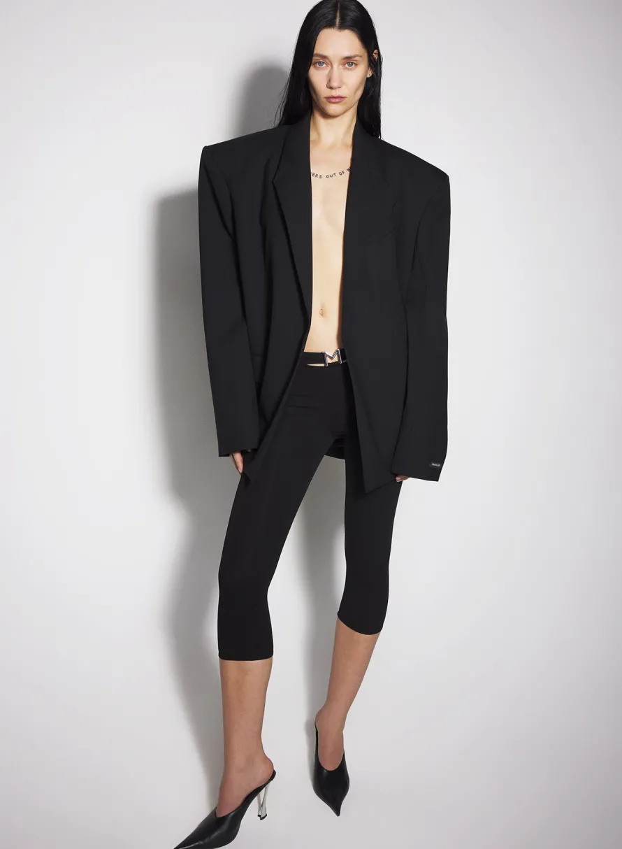Women MUGLER black capri M pants
