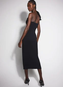 Women MUGLER black cocktail dress with metallic details