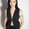 Women MUGLER black corseted pierced vest