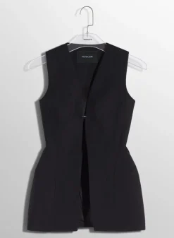 Women MUGLER black corseted pierced vest