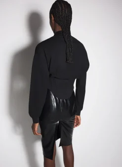 Women MUGLER black corseted polo