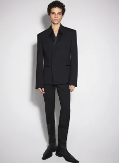 Women MUGLER black double breasted smoking jacket