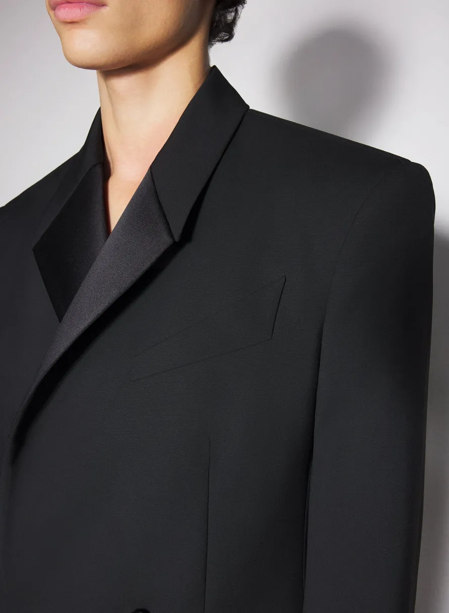 Women MUGLER black double breasted smoking jacket