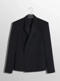 Women MUGLER black double breasted smoking jacket
