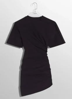 Women MUGLER black draped pierced day dress