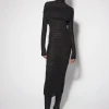 Women MUGLER black embellished ruched dress