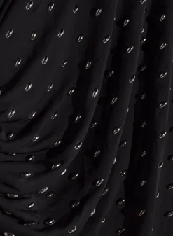 Women MUGLER black embellished ruched dress