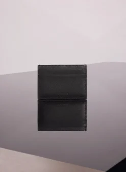 MUGLER black embossed spiral cardholder
