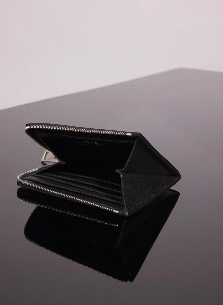 MUGLER black embossed spiral cardholder