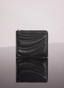 MUGLER black embossed spiral wallet