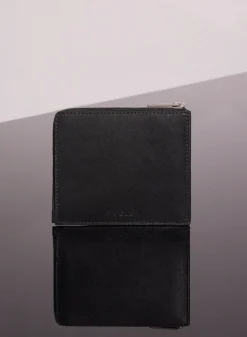 MUGLER black embossed spiral wallet