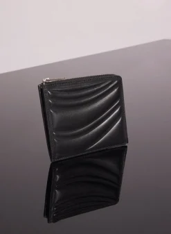 MUGLER black embossed spiral wallet