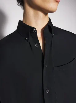 Women MUGLER black fluid piercing shirt