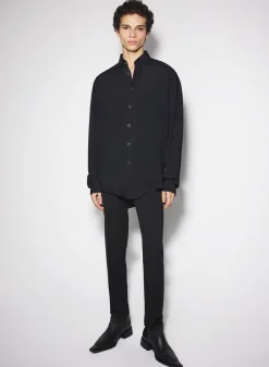 Women MUGLER black fluid piercing shirt
