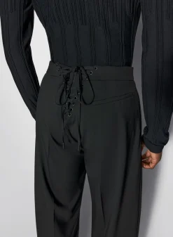 Women MUGLER black laced up tailoring trousers