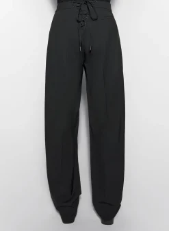 Women MUGLER black laced up tailoring trousers