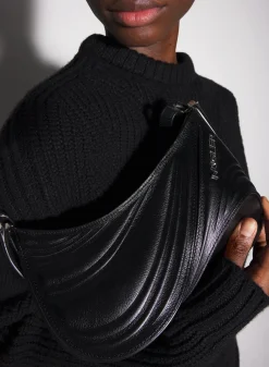 MUGLER black large embossed spiral curve 01