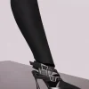 MUGLER black leather buckled fang 95 knee high boots