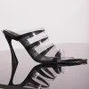 MUGLER black leather fang 95 spike sandals