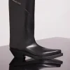 MUGLER black leather santiag boots