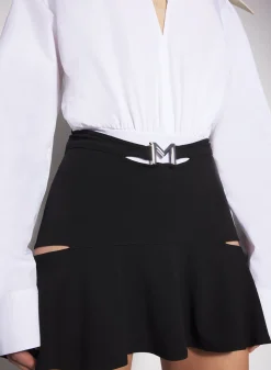 Women MUGLER black M cut-out skirt