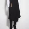 Women MUGLER black m slitted skirt
