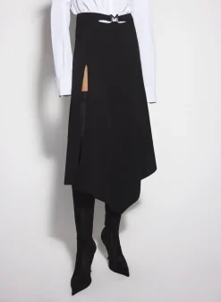 Women MUGLER black m slitted skirt