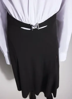Women MUGLER black m slitted skirt