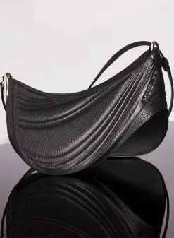 MUGLER black medium embossed spiral curve 01
