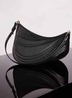 MUGLER black medium embossed spiral curve 01