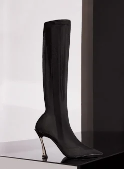 MUGLER Black mesh Fang 95 boots