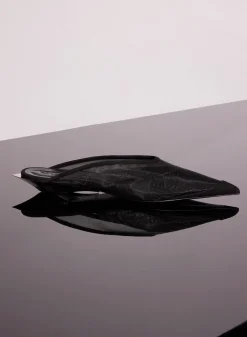 MUGLER black mesh fang fang mules