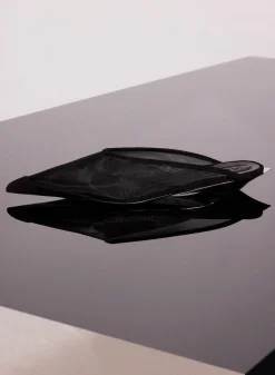 MUGLER black mesh fang fang mules